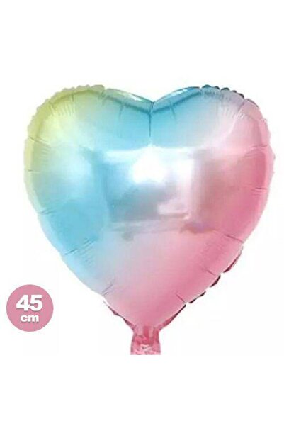 Parti Dükkanım بالون قوس قزح متعدد الألوان على شكل قلب 45 سم