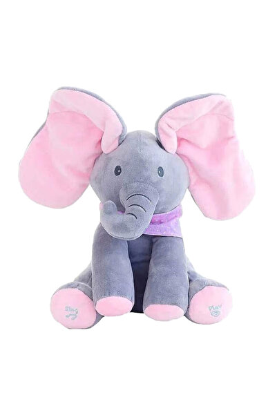 OEM Elefant plus Cucu Bau/Peek a Boo jucarie interactiva 30 CM - Gri cu roz