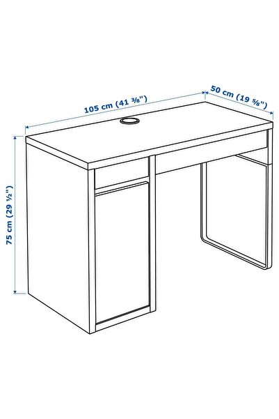 IKEA Çekmeceli Çalışma Masası 105x50 cm Bilgisayar Masası, Ofis Masası Venge Renk