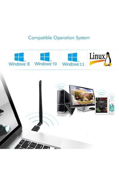 EDUP Adaptor Wi-Fi USB, AC 1300Mbps, USB 3.0, bandă duală 5Ghz / 2.4Ghz, 802.11ac, antenă externă 5 dB