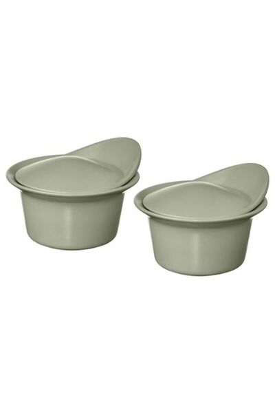 IKEA - فارجكلار، طبق تقديم للمخبوزات، أخضر فاتح غير لامع، 15x13 سم