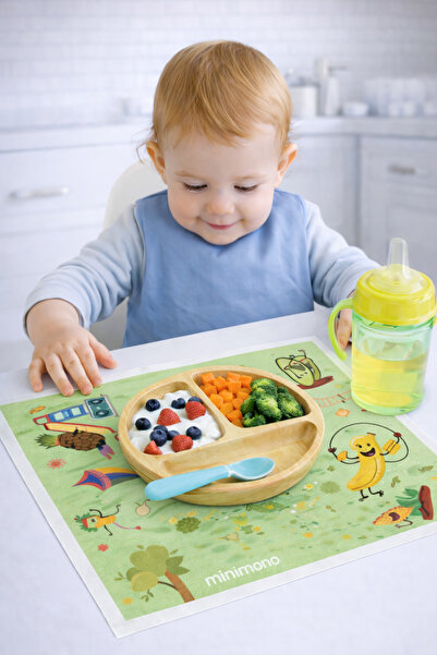 Minimono غطاء طعام للأطفال للاستخدام مرة واحدة - عبوة من 30 قطعة (30×45 سم) -...