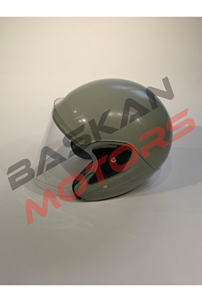 BAŞKAN Motosiklet Yarım Kask - A Kalite Mat Gri