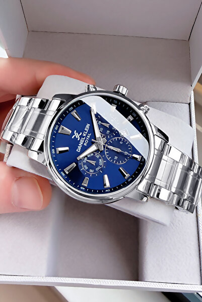 Daniel Klein Groom Men's Wristwatch Silver Color Steel Band Dke2049C3