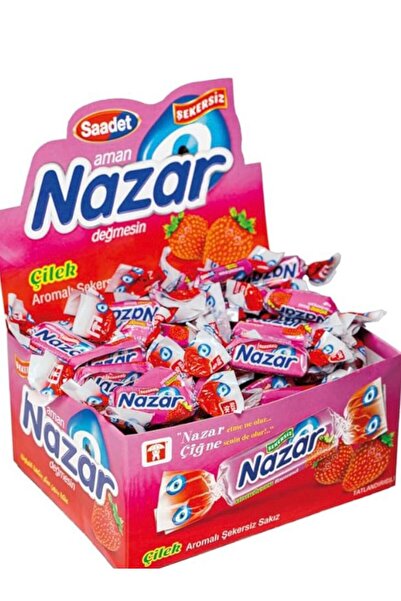 Nazar Sakız Şekersiz 100 Adet Çilek