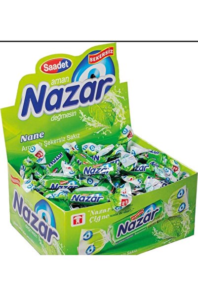 Nazar Sakız Şekersiz 100 Adet Nane ( İkramlık )