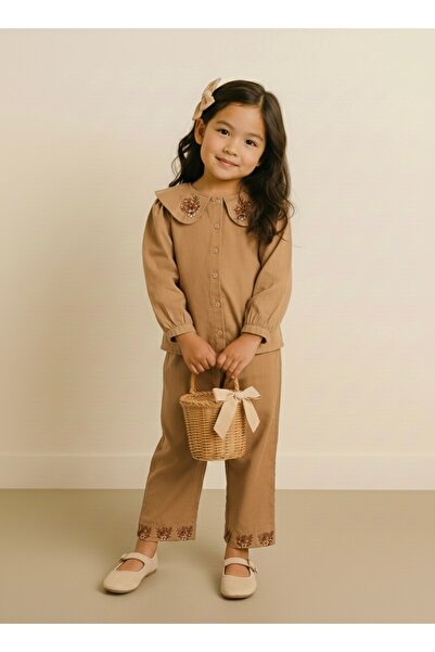 RG Brand Girl's 3-Piece Linen Set |   100% Cotton Blouse, Pants & Headband | ...