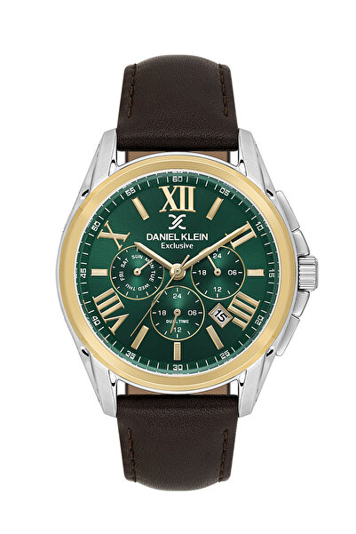 Daniel Klein Exclusive Dark Brown Leather Watch for Men DK.1.14223-4