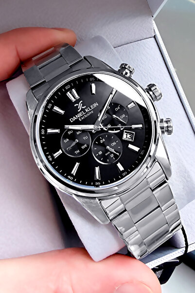 Daniel Klein Exclusive Erkek Kol Saati Su Geçirmez Paslanmaz Gümüş Renk Çelik...