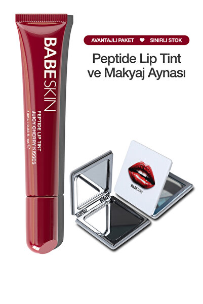 Babeskin Lip Balm Ayna Seti | Dudak Nemlendirici Parlatıcı & Cep Aynası | Kiraz