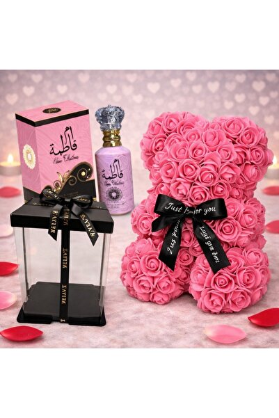 velve Set cadou fete, Ursulet floral roz si Parfum Wadi al Khaleej Umm Fatima...