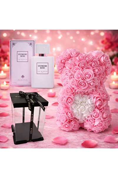 velve Girls gift set, Pink floral teddy bear, Louis Varel Extreme Rose Perfum...