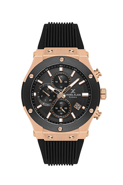 Daniel Klein Exclusive Black Silicone Band Watch for Men DK.1.14228-4