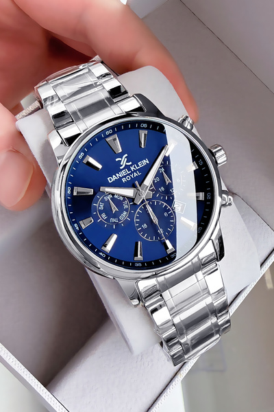 Daniel Klein ساعة يد رجالية أصلية من رويال جيفينك مقاومة للماء 3ATM، سوار فول...