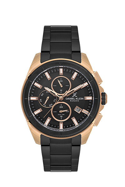 Daniel Klein Exclusive Black Stainless Steel Watch for Men DK.1.14224-5