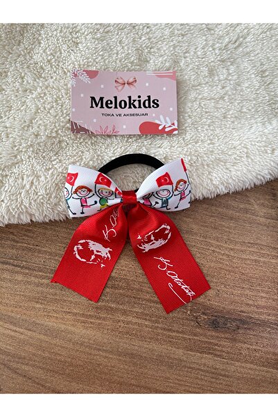 MeloKids 29 أكتوبر مشبك شعر للفتيات باللونين الأحمر والأبيض