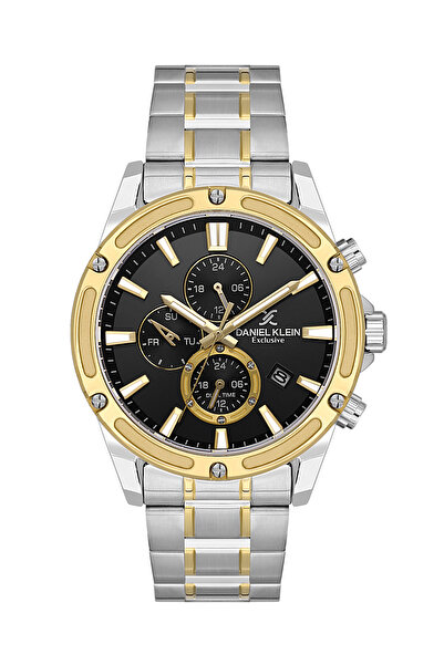 Daniel Klein Exclusive Silver and Gold Stainless Steel Watch for Men DK.1.142...