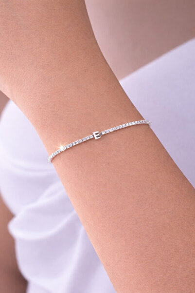 Yush aksesuar E HARFLİ SU YOLU ÇELİK BİLEKLİK