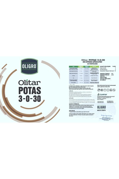 OLIGRO OLITAR POTAS 3.0.30 1L (Meyve , azot, potasyum içerikli sıvı gübre)