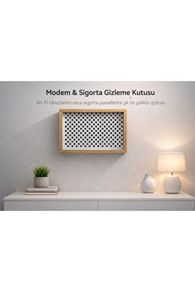 EyluX Shop Modern Dekoratif Duvara Asılabilir Sigorta Ve Modem-wifi Saklama K...