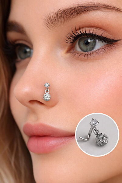 Sacce Scarves&Accessories 316 L Çelik Zirkon Sallantılı Çelik Hızma