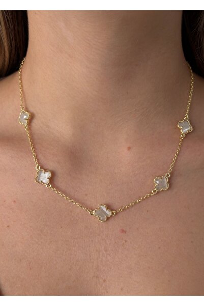 KİLİGİSTANBUL 5 Clover Necklace with 1 cm Chain (40+5 cm)