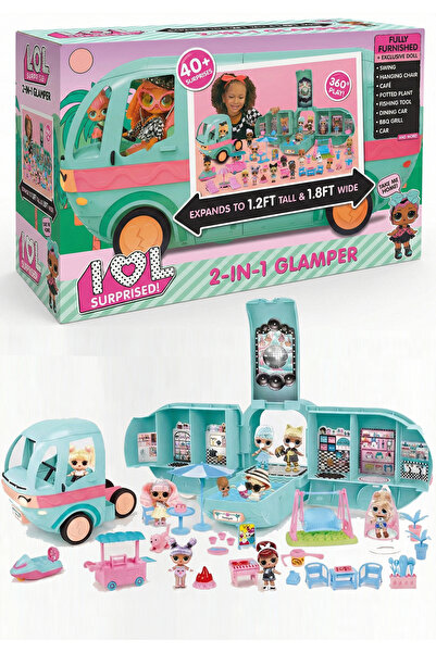 REZZOSS LOL Surprise Glam N' Go Camper Playset 4-in-1 Transforming Vehicle wi...