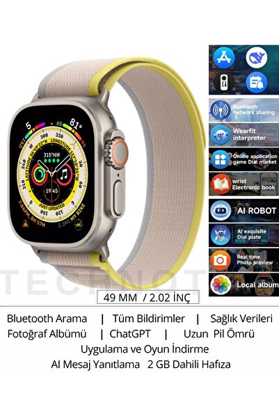 TECHNOTOWN Watch10 Ultra 3 Plus Akıllı Saat| ChatGPT|NFC|Arama-Konuşma|Mesaj ...