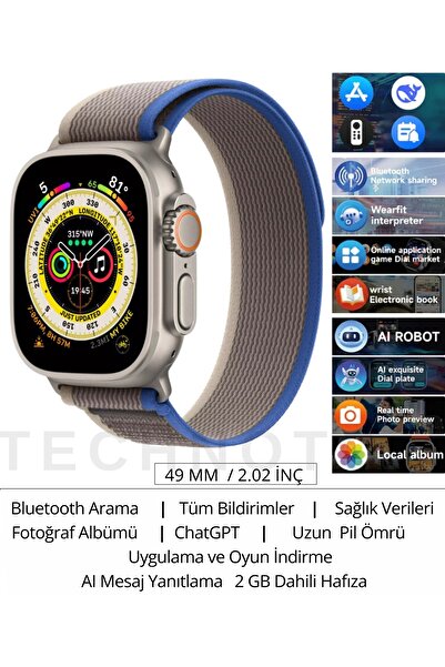 TECHNOTOWN Watch10 Ultra 3 Plus Akıllı Saat| ChatGPT|NFC|Arama-Konuşma|Mesaj ...