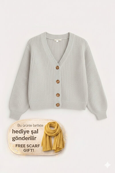 YUGA KNİTTİNG CARDIGAN DETALAT CU BUTONI TRICOTAT SELANİK basic PENTRU FEMEI