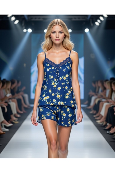 Aydoğan Дамски къси панталони с дантелена яка, 100% вискоза, 250079