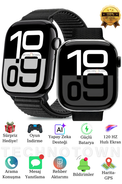 TECHNOTOWN Watch 11 Pro Max Akıllı Saat Arama Konuşma |ChatGPT |Oyun | Mesaj ...