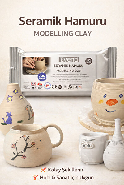EVENT Seramik Hamuru 250 gr Beyaz Modelleme ve Şekillendirme Kil Hamuru