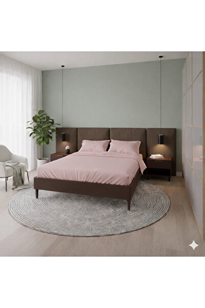 Zarif Home Set cearșaf dublu (cu fixare) - Pudra 160 x 200 + 30