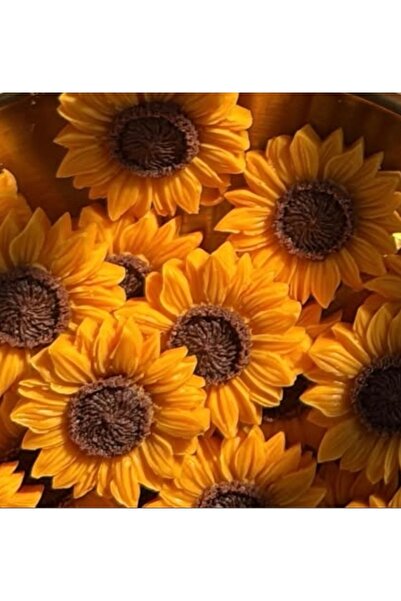 morlalem m 5,4cm Ayçiçeği Papatya Çiçek Silikon Kalıp K-1250, Kokulu Taş Sabu...