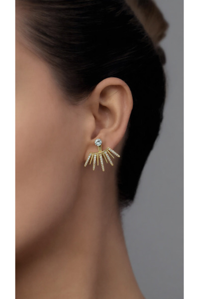 KAYOUBI Women's Anti-Allergic Tarnish Resistant Waterproof Zircon Stone Style Silver Gold Steel Brand Earring Models