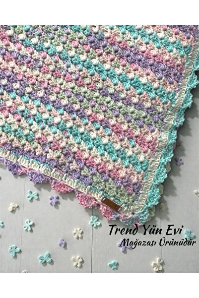 TrendYünEvi El Örgüsü Bebek Battaniyesi & Puset Örtüsü ( Bebe İpi)