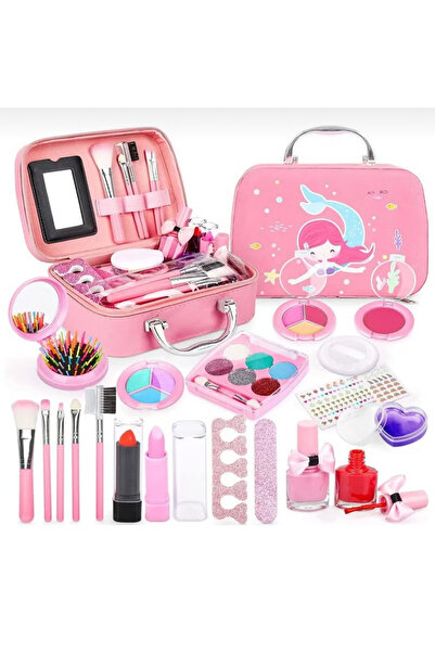 HUANUO شنطة مكياج للبنات – آمن وقابل للغسل – 20 قطعة – لعبة مكياج للأطفال