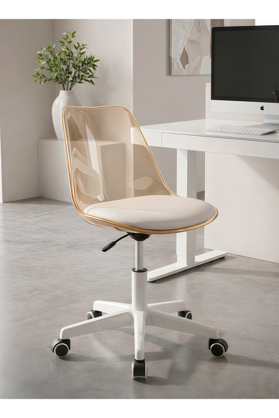 Taimi كرسي مكتب بدون أذرع قابل للتعديل بزاوية 360 درجة، قطعة واحدة، مع عجلات،...