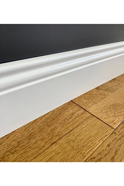 BY İSTANBUL 8 Cm Saten Beyaz Pvc Kaplama Süpürgelik B8 Yalı Modeli