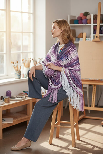 Örgü Sanatı DilekÇak El Örgüsü Tasarım Bohem Şal, Çeyizlik, Günlük, Omuz Şalı...