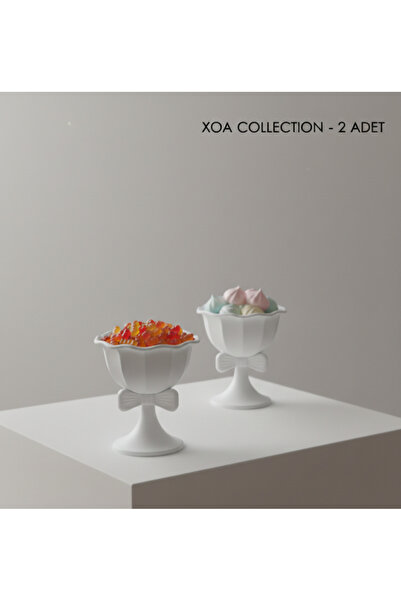 XOA Collection Kahve Yanı Sunumluk 2’li Set – Ayaklı Fiyonklu Lokumluk & Çiko...