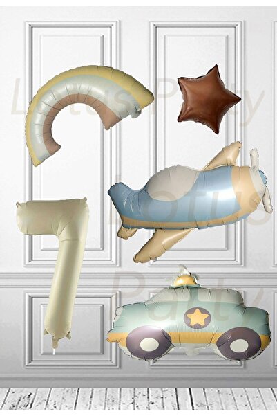 LOTUS PARTY Ρετρό μπαλόνι αυτοκινήτου αστυνομίας - Ρετρό μπαλόνι αεροπλάνου -...