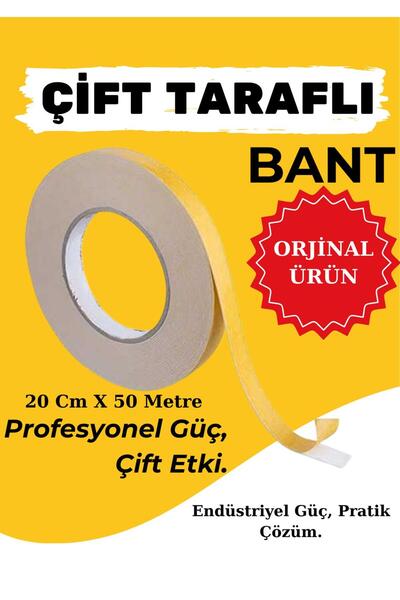 OSSOFOL 50 metre süper güçlü çift taraflı köpük bant 50mt x 20 mm 1 adet