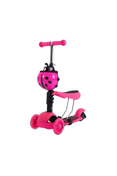 OEM Smart Kid 5 in 1 Multifunctional Scooter Ladybug with Lights - Pink