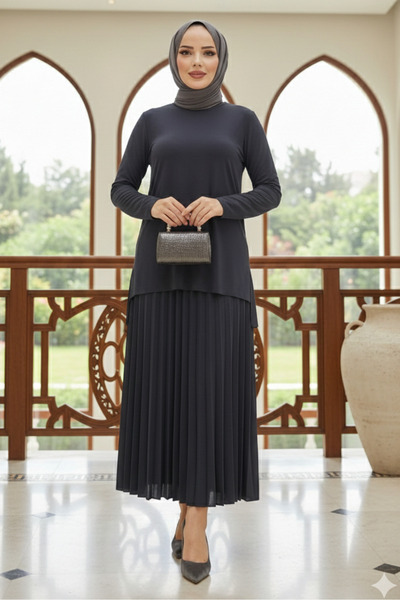 modamira Kadın Sandy Füme Antrasit Büyük Beden Anne Günlük Davet Nişan Pilise...