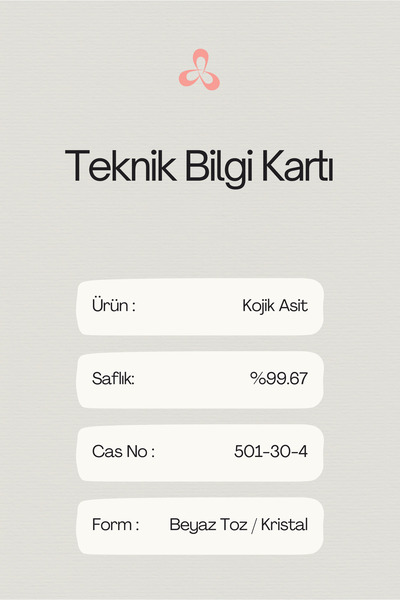 Nadir Kimya Kojik Asit 10 Gr - (Kojic Acid) - Kozmetik Hammadde