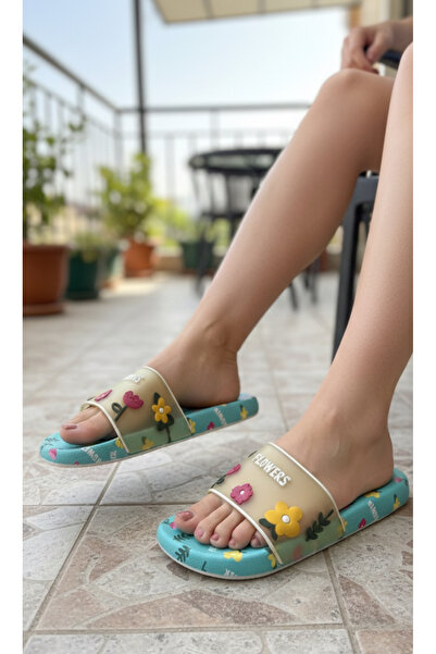 GEZER نعل غير قابل للانزلاق على شكل زهرة للحمام وحمام السباحة والشاطئ والأرضي...