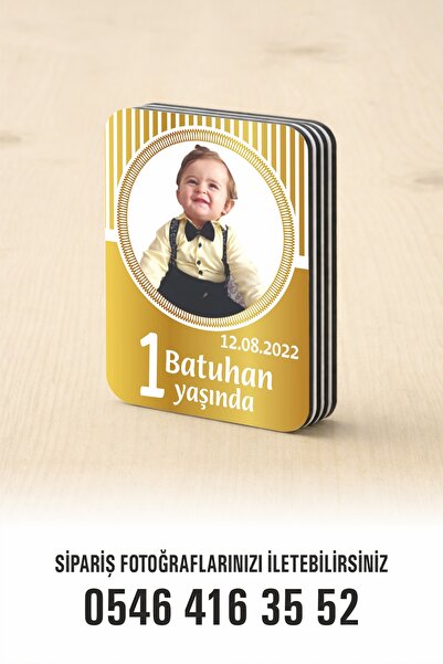 reklamatolye Kişiye Özel Resimli Doğum Günü Magneti 3 Temalı 7x5 Cm 10 Adet