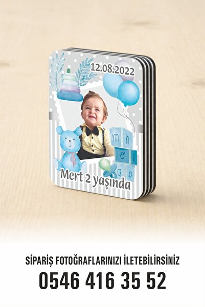 reklamatolye Kişiye Özel Resimli Doğum Günü Magneti 10 Temalı 7x5 Cm 10 Adet